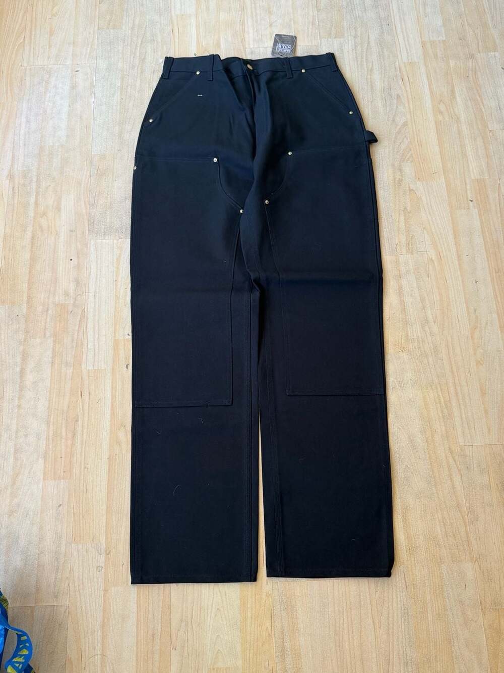 Carhartt B01 Firm Duck Double-Front Work Dungaree Black Pants 36x36